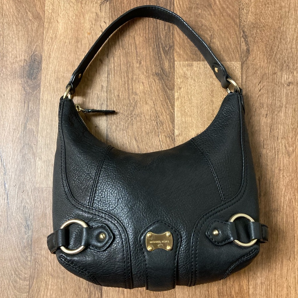 Sold! EUC VTG Michael Kors Black Pebbled Leather Hobo Handbag